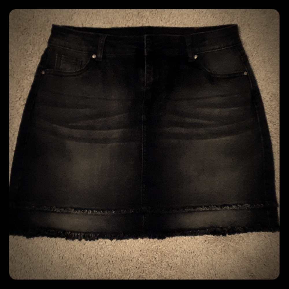 Black Jean mini skirt